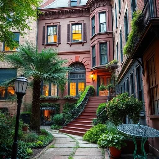 Classic brownstone in Greenwich Village with original architectural details and a charming garden.