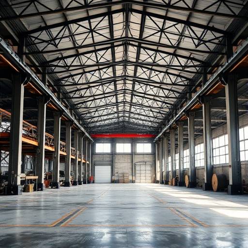 Spacious industrial warehouse in Brooklyn with high ceilings, concrete floors, and customizable layout.